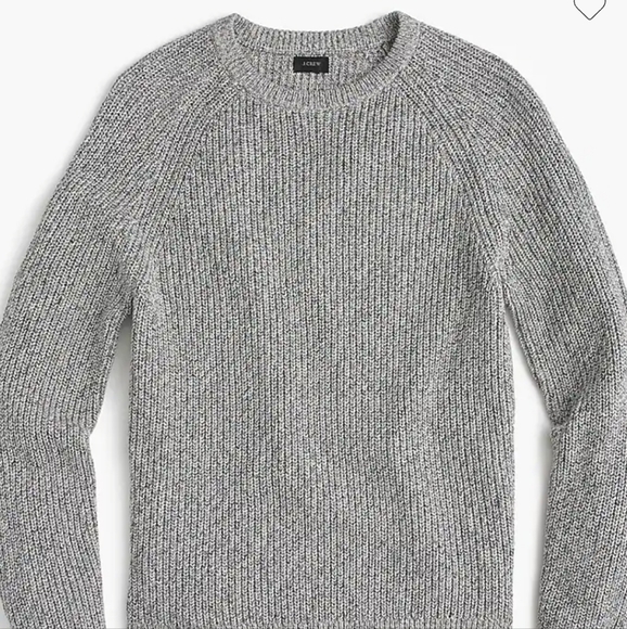 J.Crew Marled cotton raglan-sleeve crewneck sweater Green Black Size Medium - Picture 7 of 7